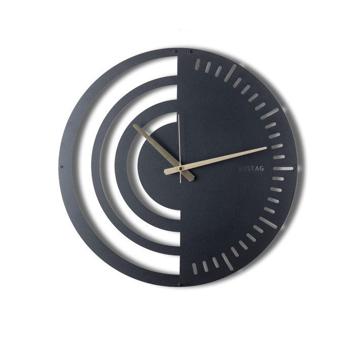 Relógio de Parede Decorativo Chrono - Metal Preto 50x50cm - Design Moderno para Decoração de Interiores