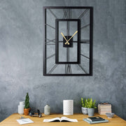 Relógio de parede decorativo – 70 x 49 cm – preto – metal