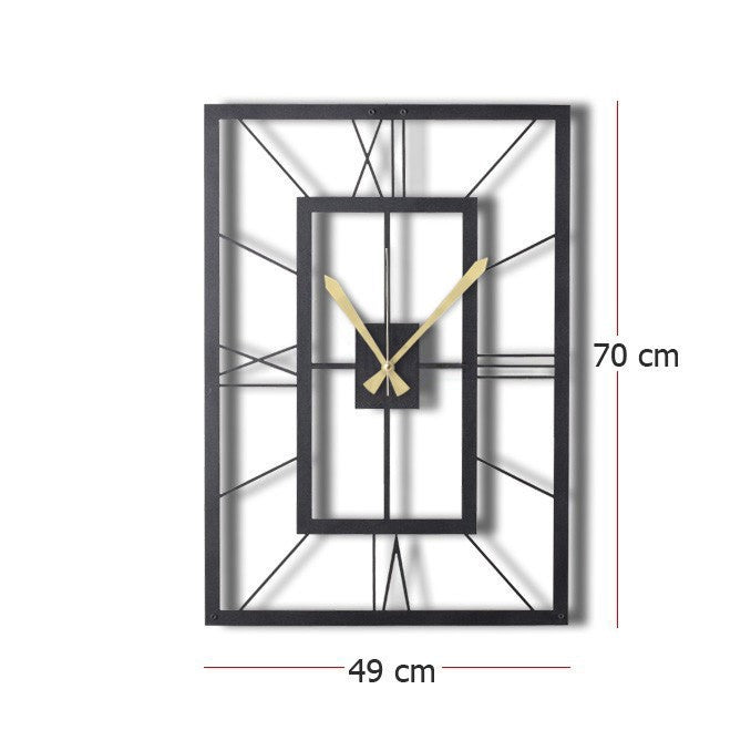 Relógio de parede decorativo – 70 x 49 cm – preto – metal