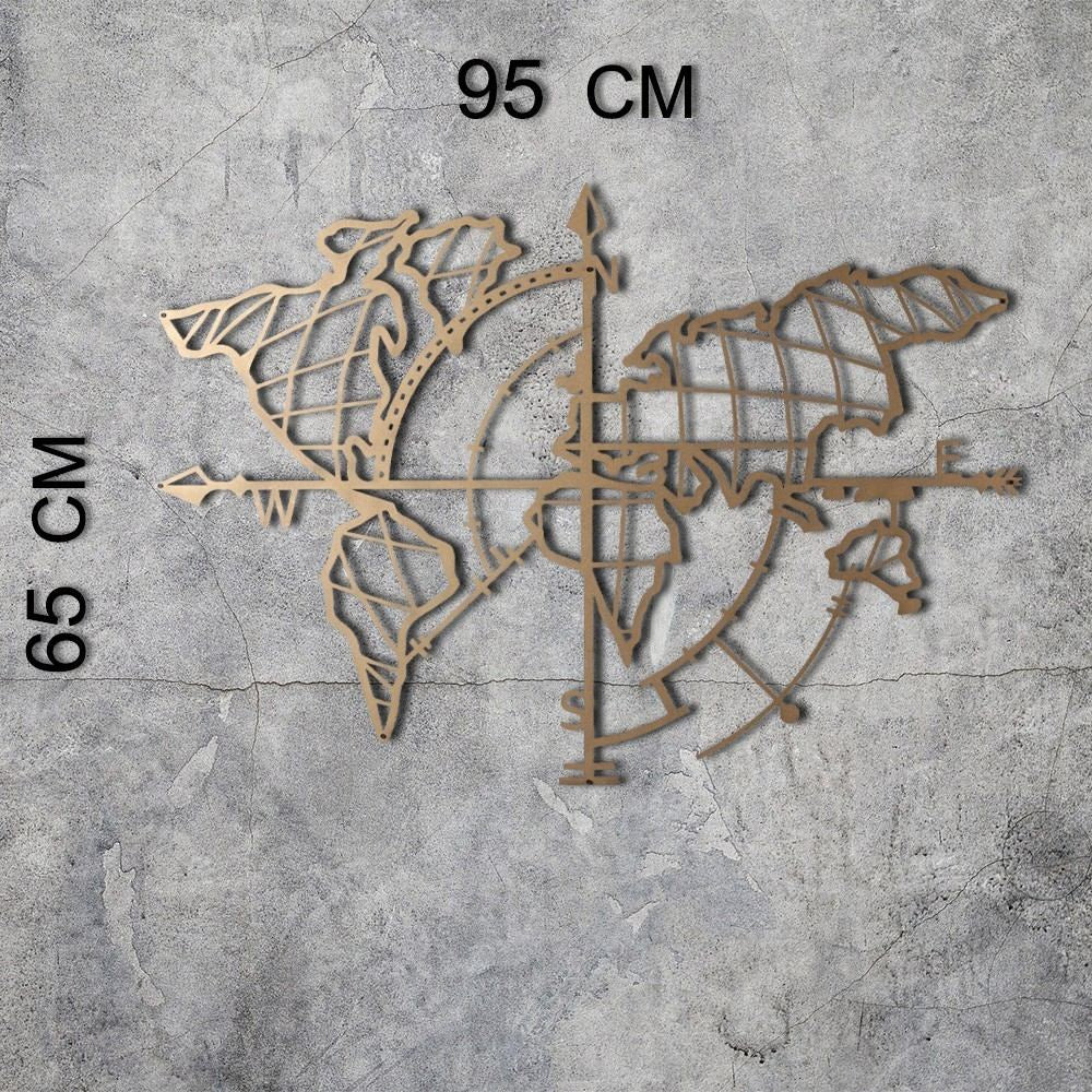 Acessório Decorativo de Parede – 65 x 95 cm – Dourado – Metal