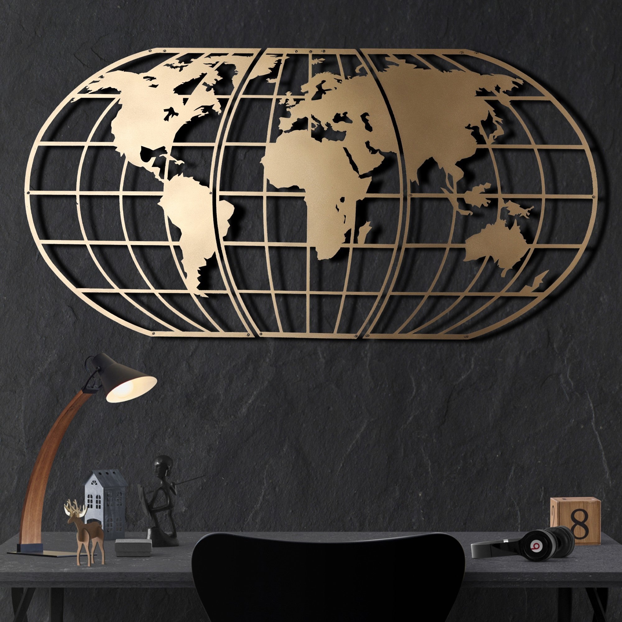Acessório Decorativo de Parede – 60 x 120 cm – Dourado – Metal