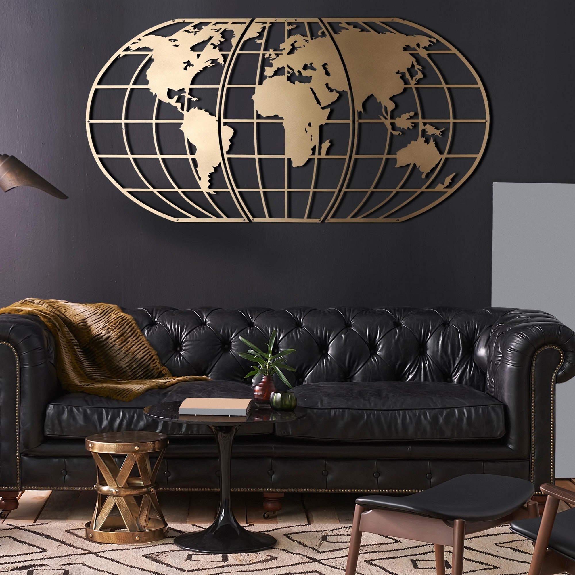 Acessório Decorativo de Parede – 60 x 120 cm – Dourado – Metal