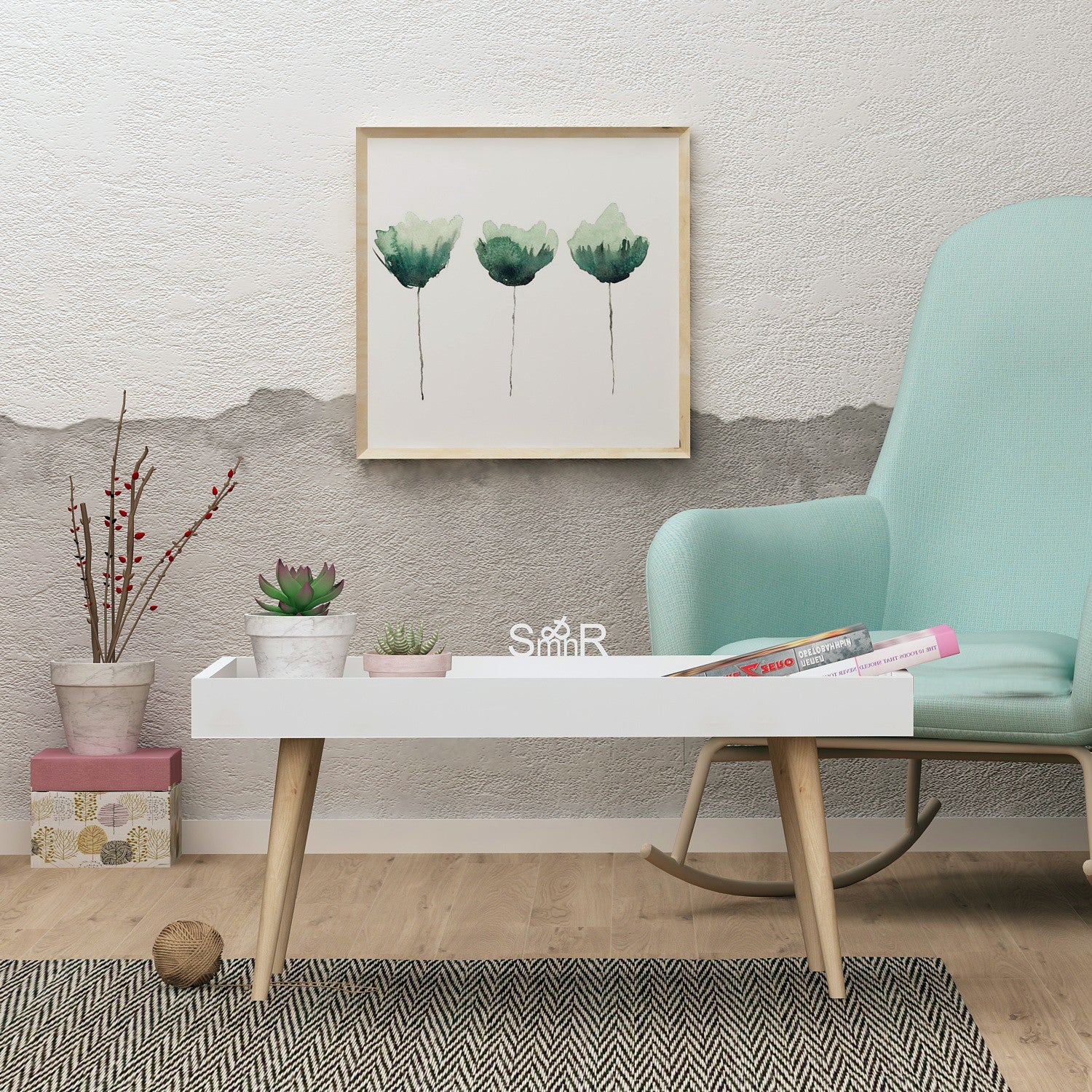 Mesa de Centro – 80 cm x 48,8 cm x 45 cm – Branco – Painel de partículas revestido a melamina