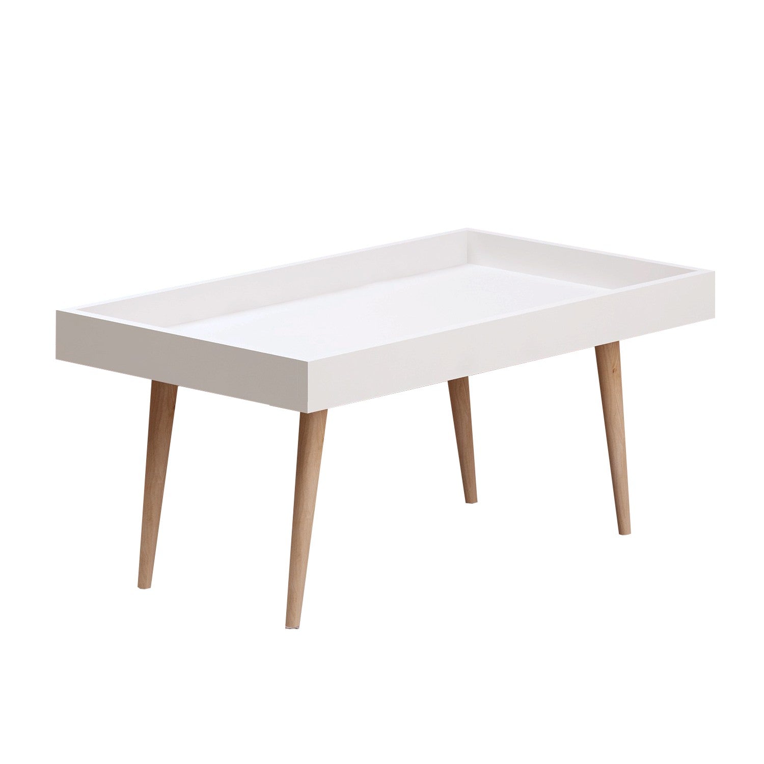 Mesa de Centro – 80 cm x 48,8 cm x 45 cm – Branco – Painel de partículas revestido a melamina