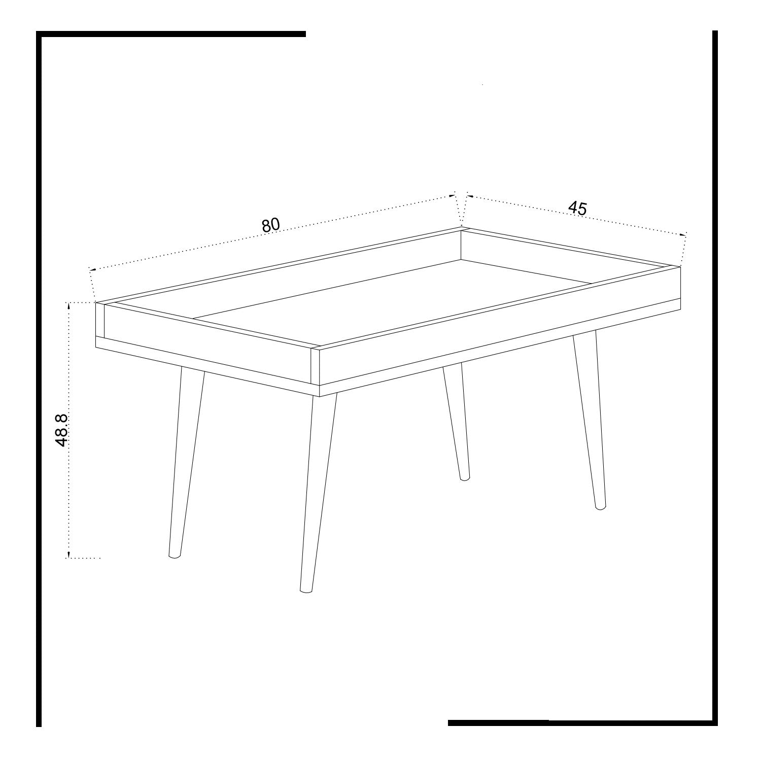 Mesa de Centro – 80 cm x 48,8 cm x 45 cm – Branco – Painel de partículas revestido a melamina