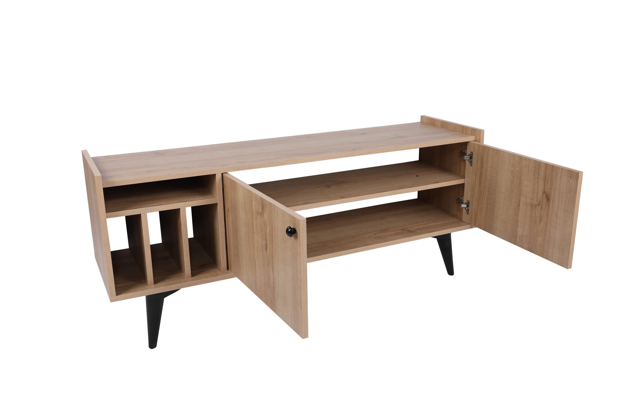 Móvel de TV – 150 cm x 40 cm x 62 cm – Carvalho e Preto – Painel de partículas