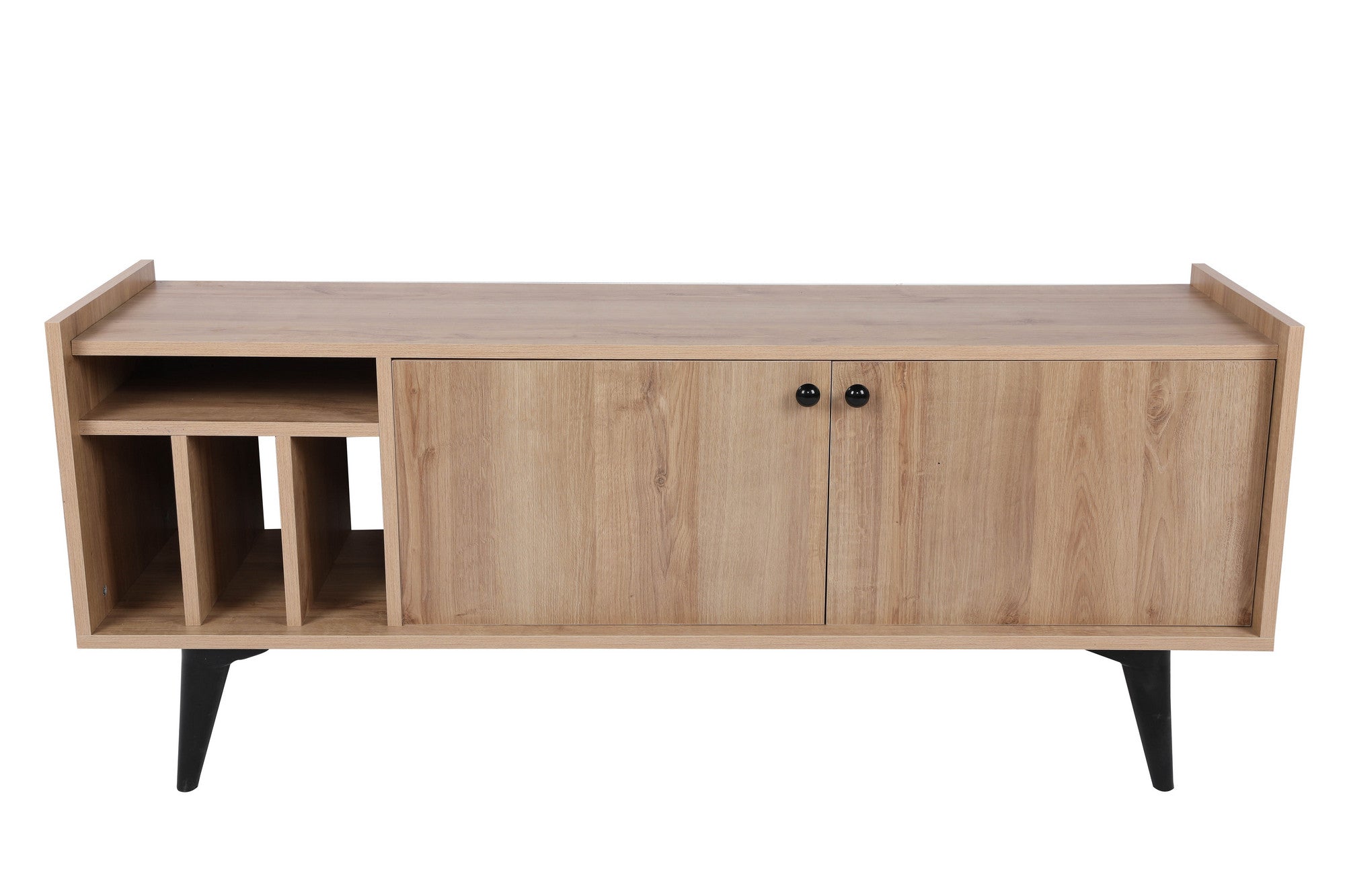 Móvel de TV – 150 cm x 40 cm x 62 cm – Carvalho e Preto – Painel de partículas