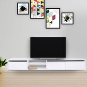 Móvel de TV – 180cm x 30cm x 25cm – Branco – Painel de partículas revestido a melamina