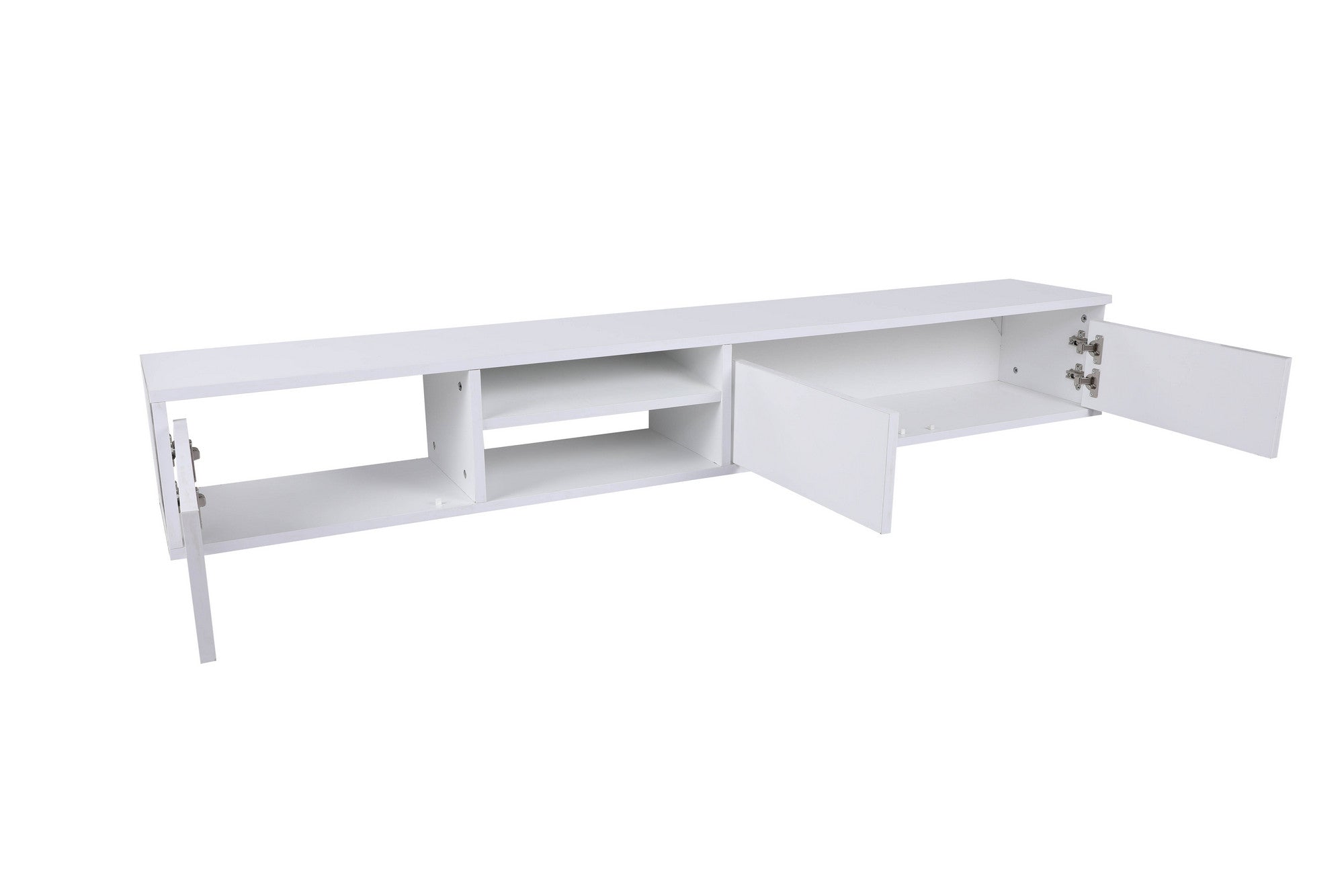 Móvel de TV – 180cm x 30cm x 25cm – Branco – Painel de partículas revestido a melamina