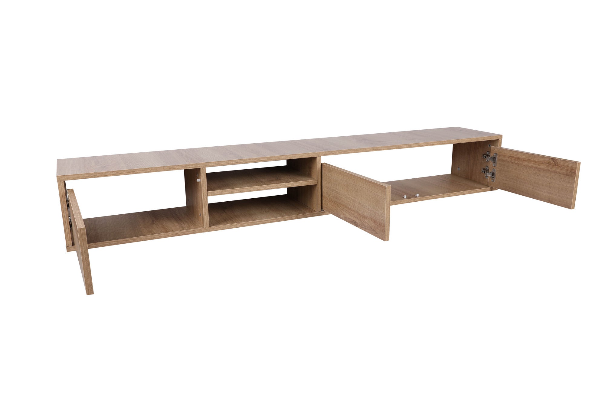 Móvel de TV – 180cm x 30cm x 25cm – Carvalho – Painel de partículas revestido a melamina