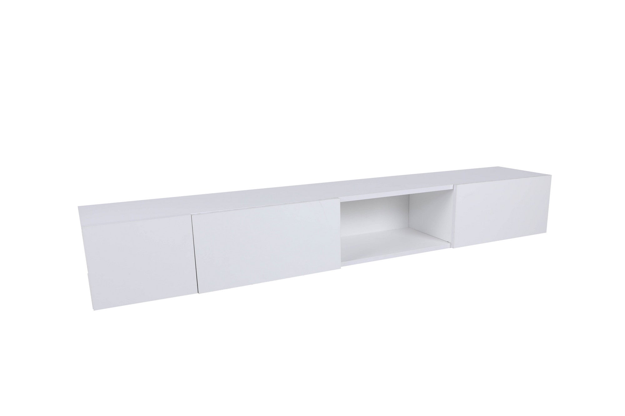 Móvel de TV – 180 cm x 30 cm x 25 cm – Branco – Painel de partículas revestido a melamina