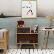 Mesa de cabeceira – 50 cm x 52 cm x 40 cm – Carvalho e Cinza Escuro – MDF
