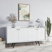 Aparador – 150 cm x 75 cm x 40 cm – Branco – Painel de partículas revestido a melamina