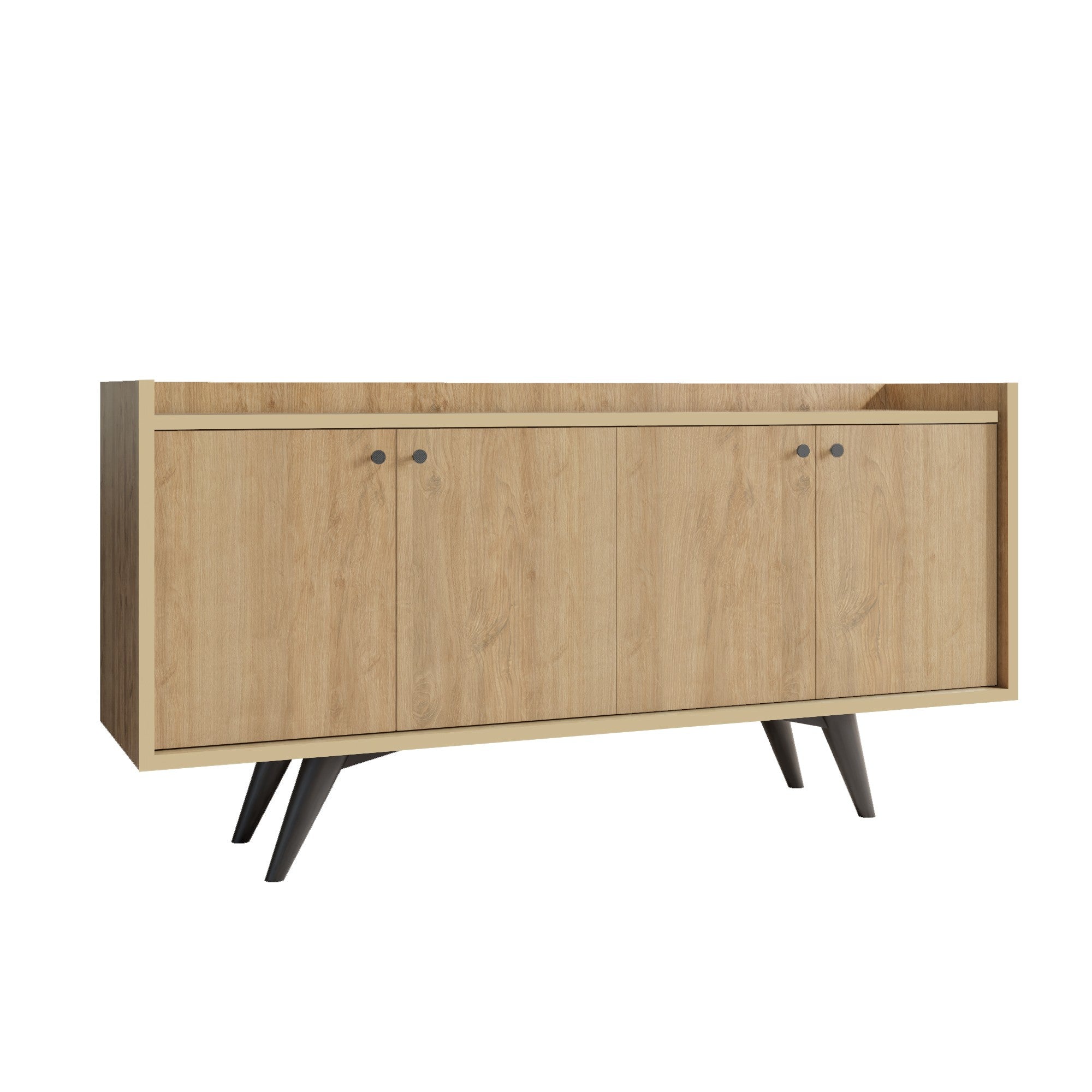 Aparador – 150cm x 75cm x 40cm – Carvalho – Painel de partículas revestido a melamina