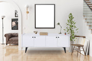 Aparador – 150 cm x 40 cm x 62 cm – Branco – Painéis de partículas revestidos a melamina
