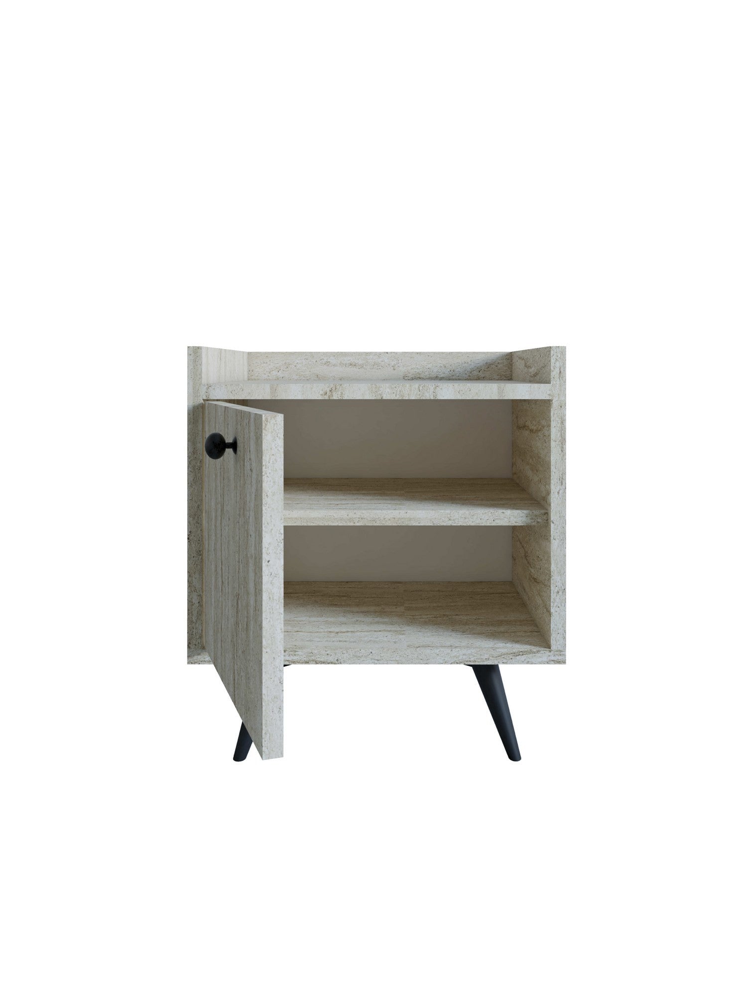 Mesa de cabeceira – 50 cm x 55 cm x 40 cm – Travertino – Madeira