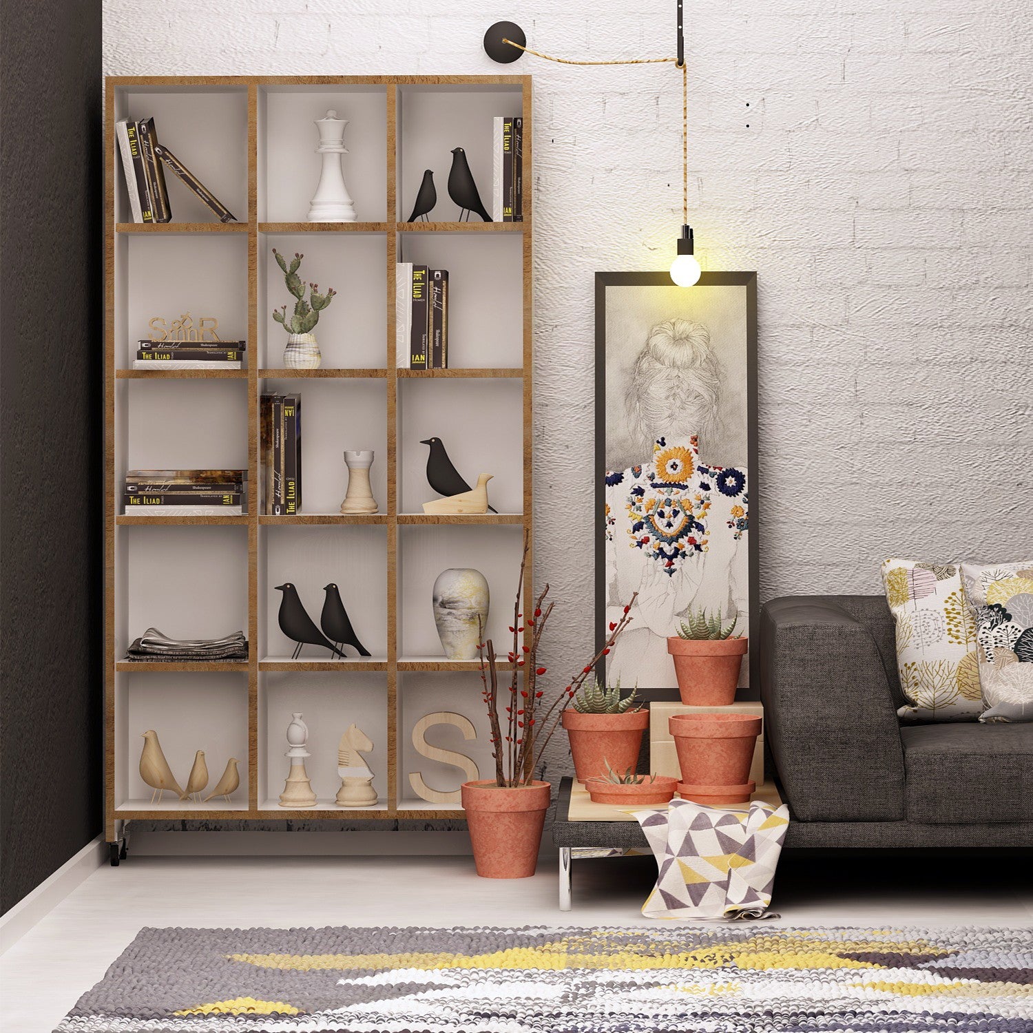 Estante de Livros – 90 x 165,5 x 25 cm – Carvalho – Painel de partículas revestido a melamina