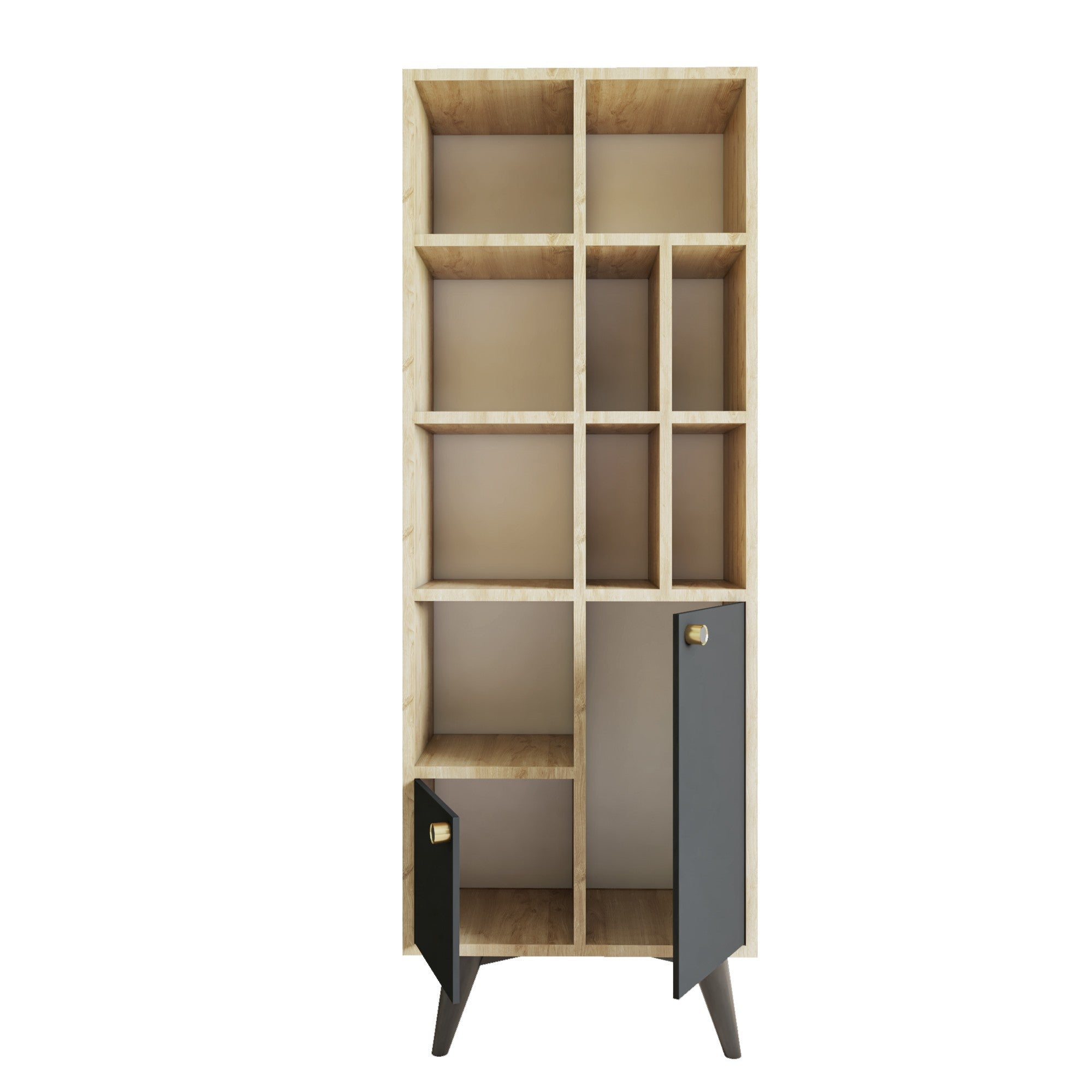 Estante de livros – 60cm x 170cm x 30cm – Antracite e Carvalho – Painéis de partículas