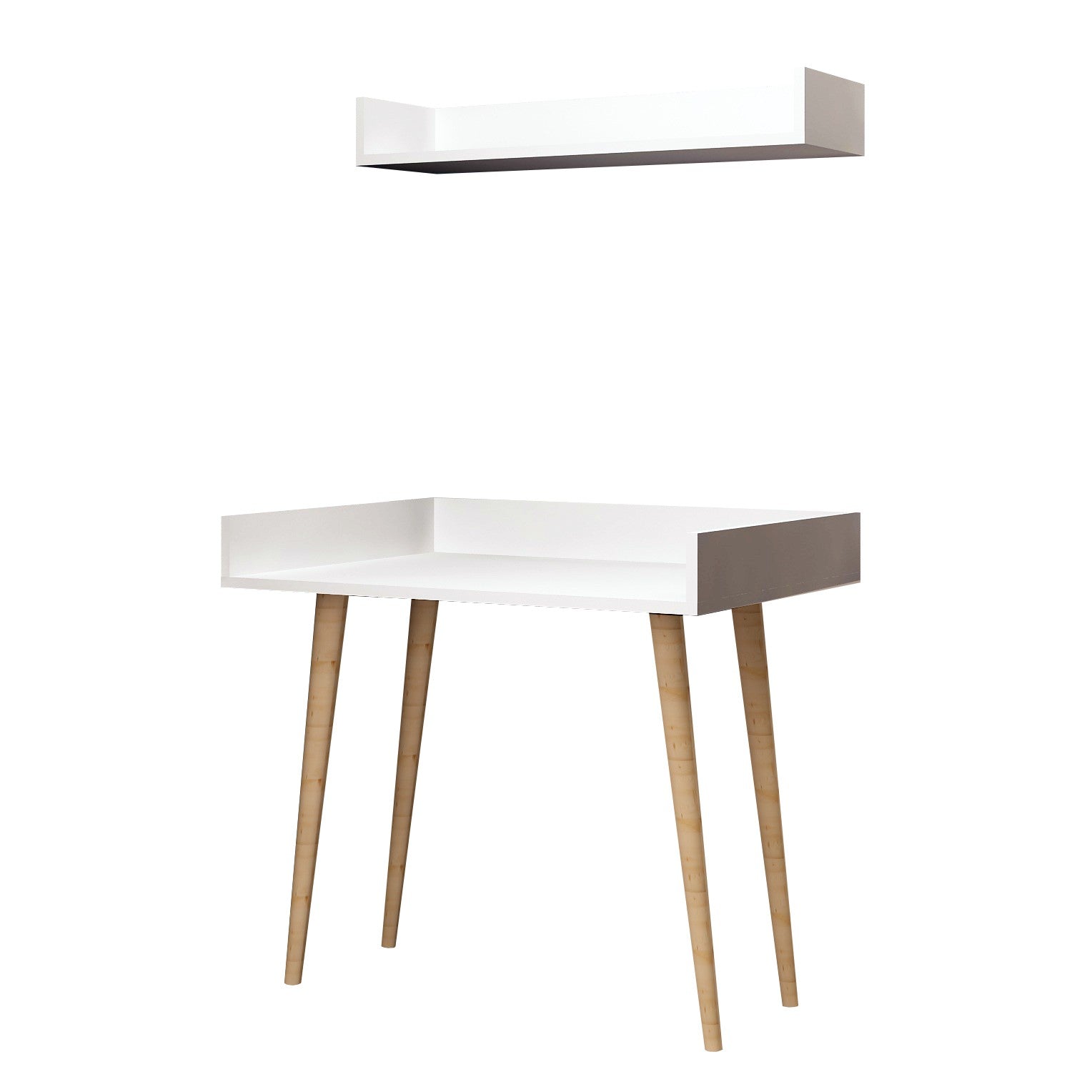 Secretária de Estudo – 90cm x 84cm x 60cm – Branco – Painel de partículas