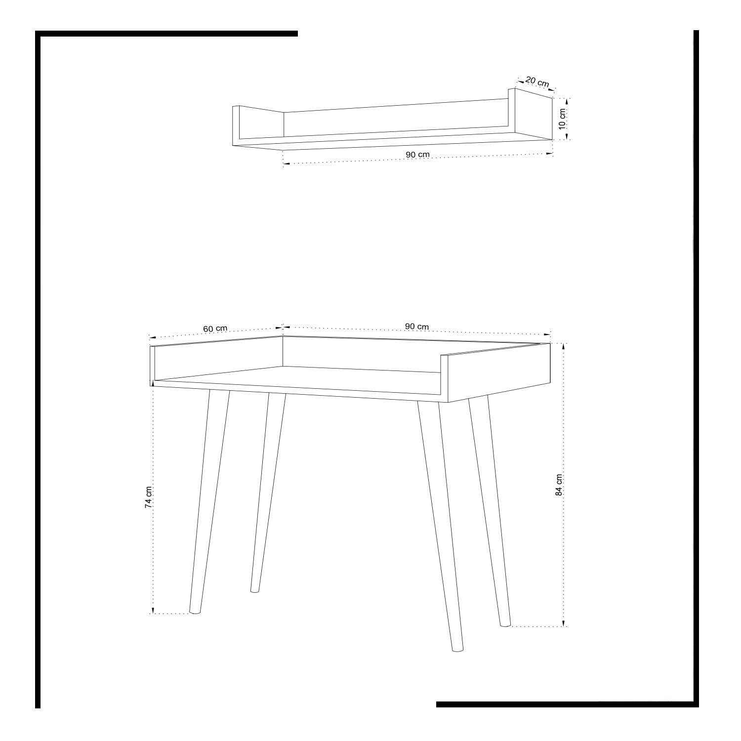 Secretária de Estudo – 90cm x 84cm x 60cm – Branco – Painel de partículas