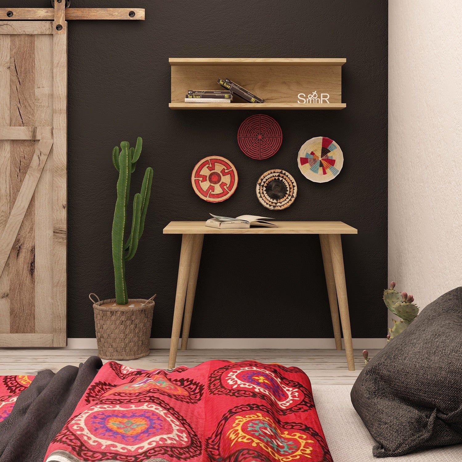 Secretária de Estudo – 80 cm x 74 cm x 60 cm – Carvalho – Painéis de partículas
