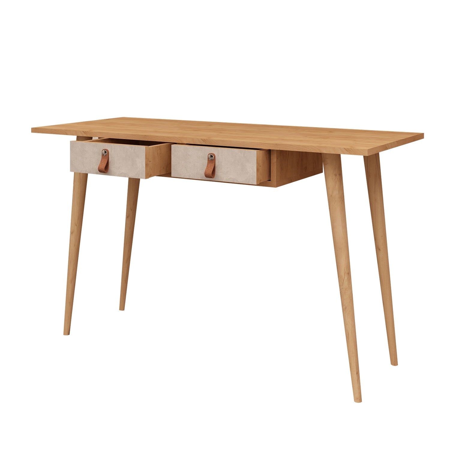 Secretária de Estudo – 120 cm x 74 cm x 60 cm – Carvalho e Branco – Painéis de partículas revestidos a melamina