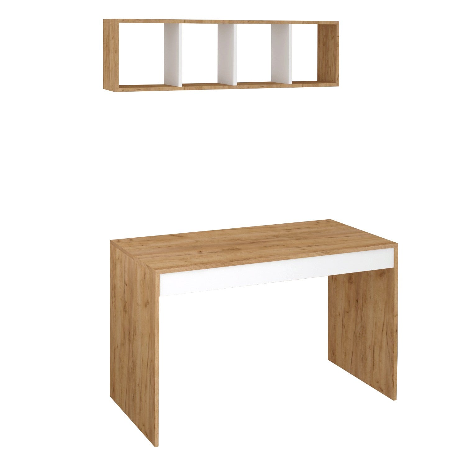 Secretária de Estudo – 120cm x 74cm x 60cm – Carvalho – Painéis de Partículas Revestidos a Melamina