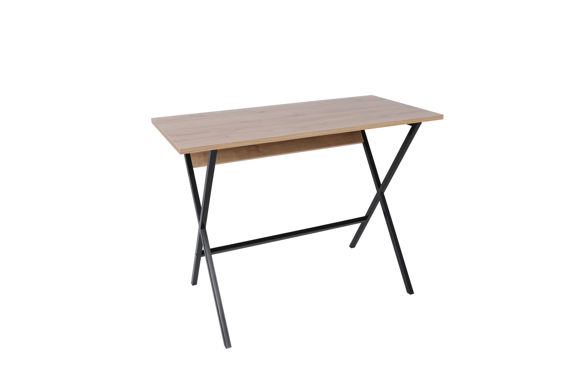 Secretária de Estudo – 100 cm x 50 cm x 74 cm – Carvalho e Preto – Painéis de partículas