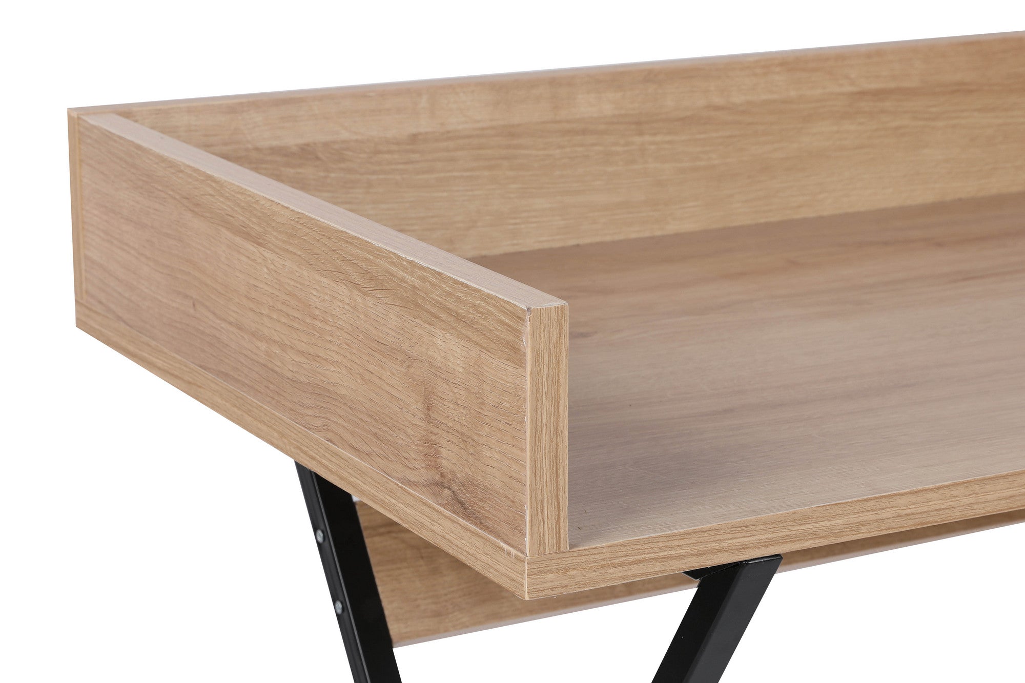 Secretária de Estudo – 100cm x 50cm x 89cm – Carvalho e Preto – Melamina