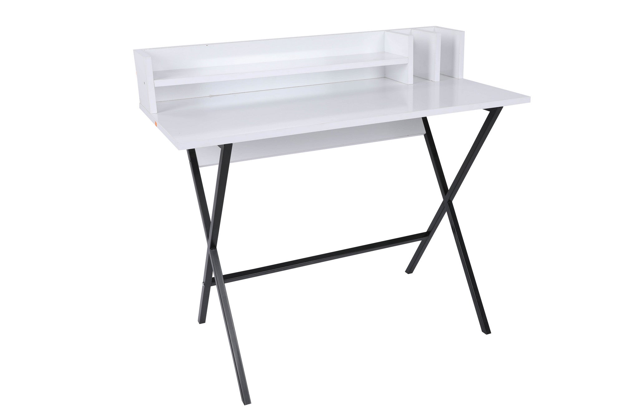 Secretária de Estudo – 100 cm x 50 cm x 89 cm – Branco e Preto – Painéis de partículas revestidos a melamina