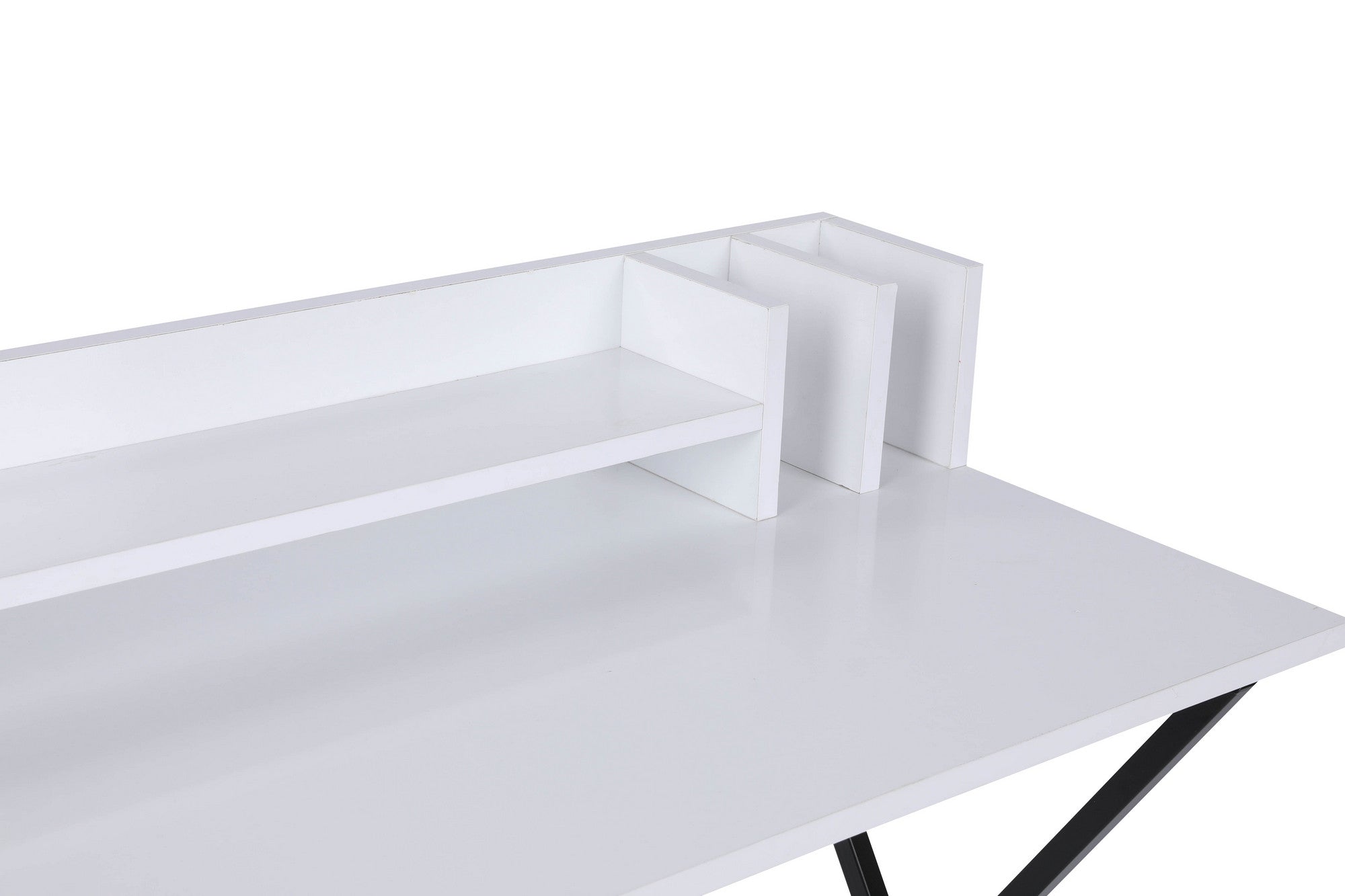 Secretária de Estudo – 100 cm x 50 cm x 89 cm – Branco e Preto – Painéis de partículas revestidos a melamina