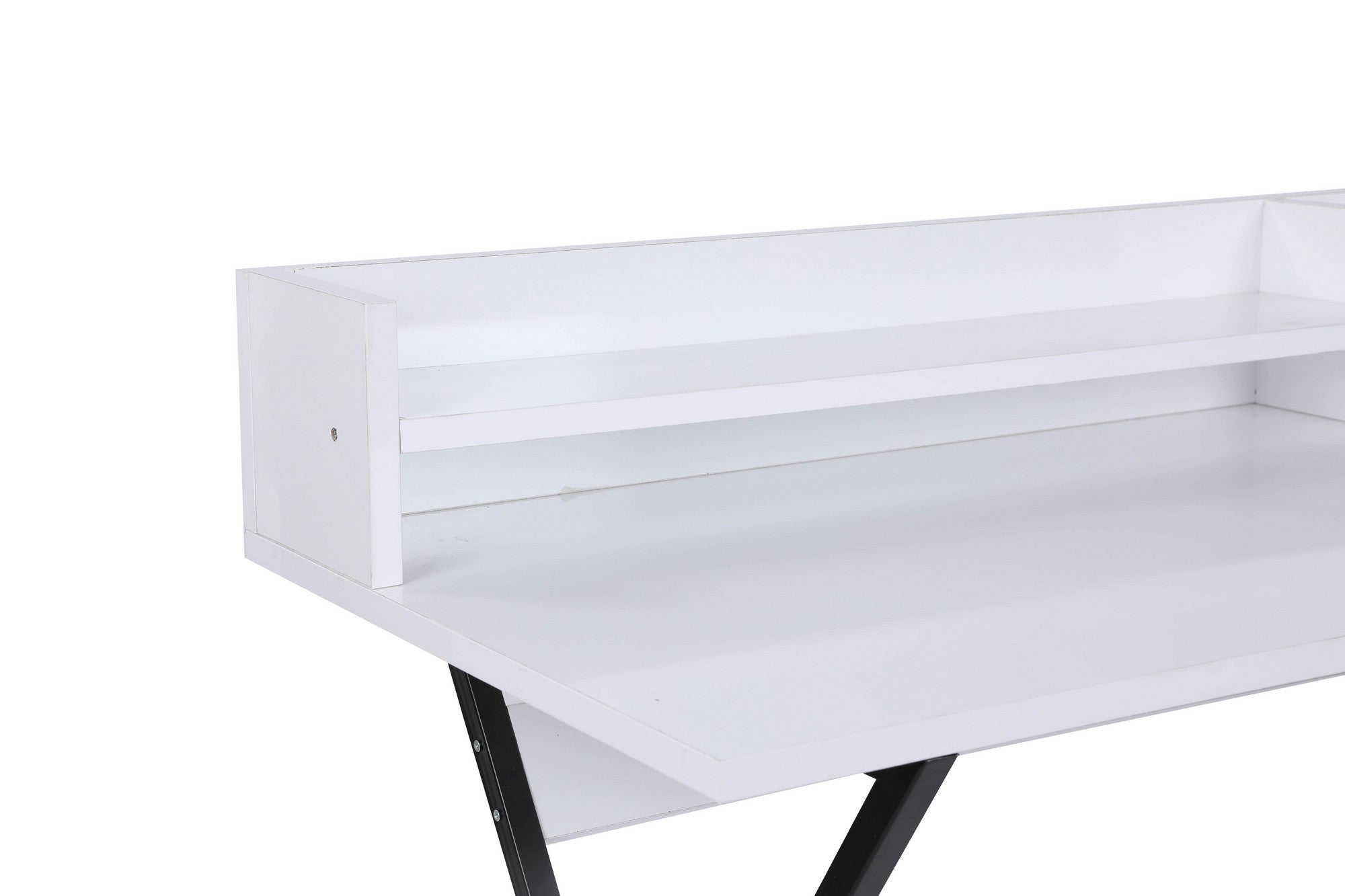 Secretária de Estudo – 100 cm x 50 cm x 89 cm – Branco e Preto – Painéis de partículas revestidos a melamina