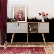 Aparador – 140 cm x 80 cm x 40 cm – Carvalho e Branco – Painéis de partículas