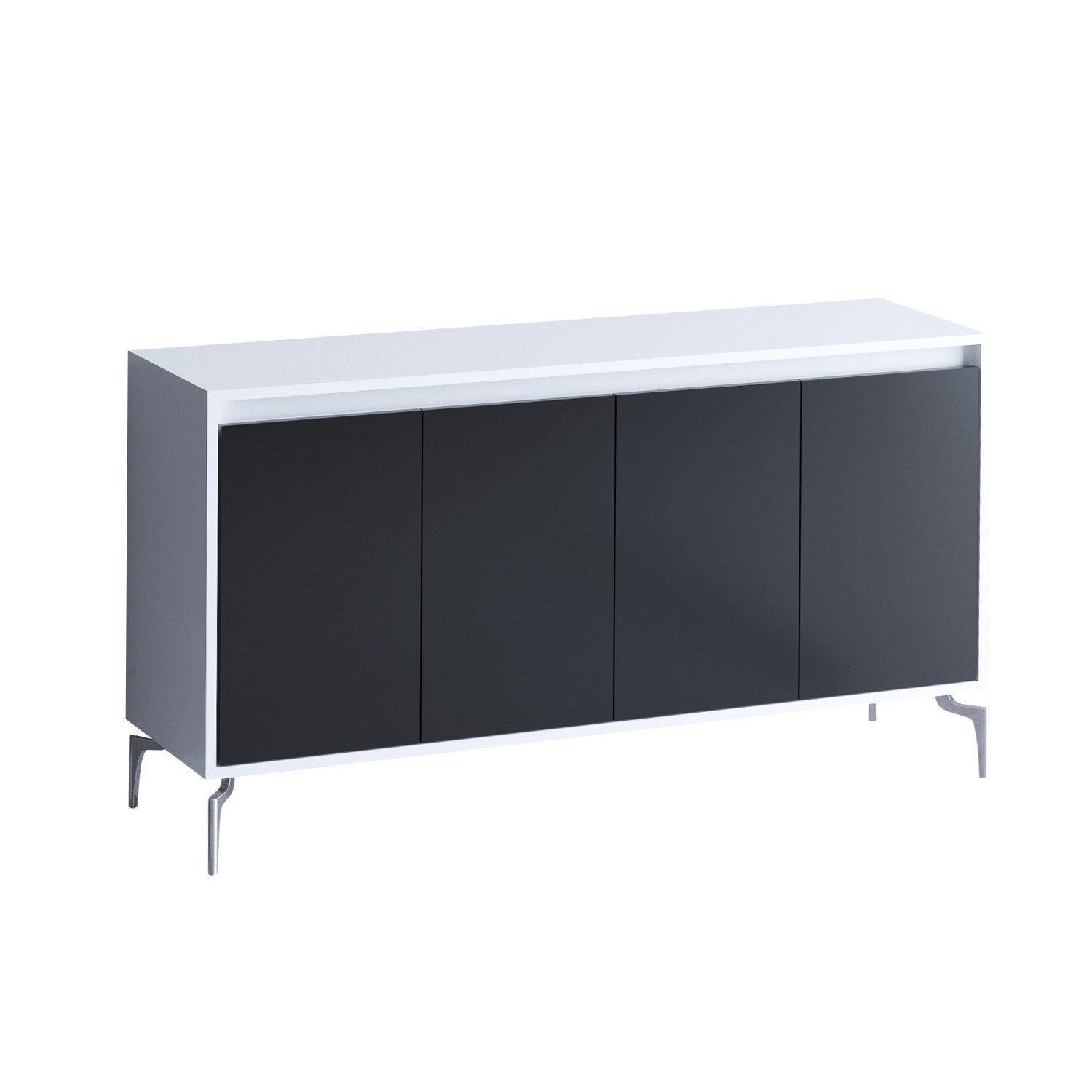Aparador – 140 cm x 94 cm x 40 cm – Preto e Branco – Painel de Partículas