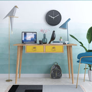 Secretária de Estudo – 120 cm x 74 cm x 60 cm – Amarelo e Carvalho – Painéis de Partículas