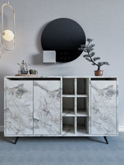 Aparador – 140cm x 86cm x 40cm – Mármore de Éfeso – Painel de partículas revestido a melamina