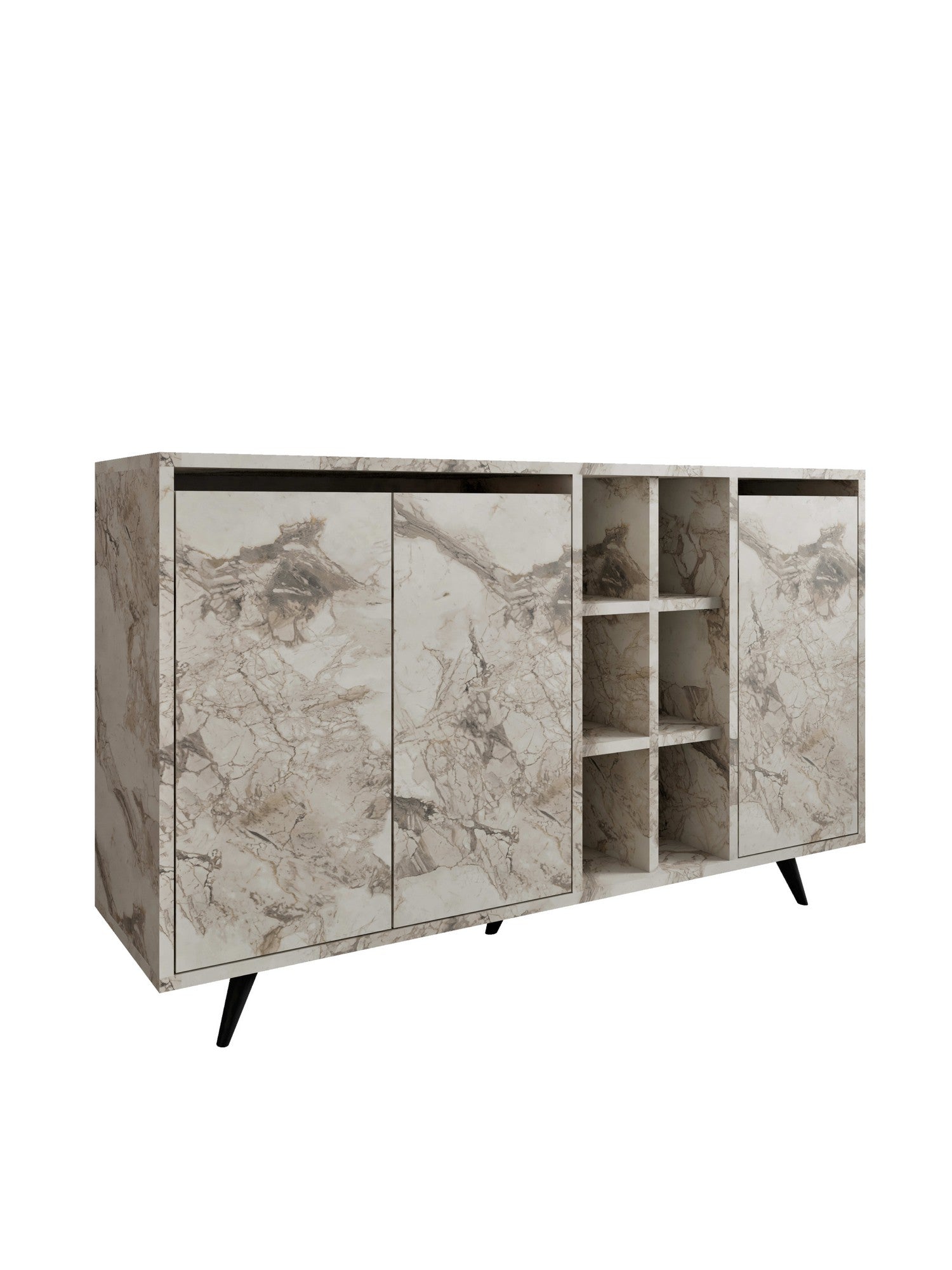 Aparador – 140cm x 86cm x 40cm – Mármore de Éfeso – Painel de partículas revestido a melamina