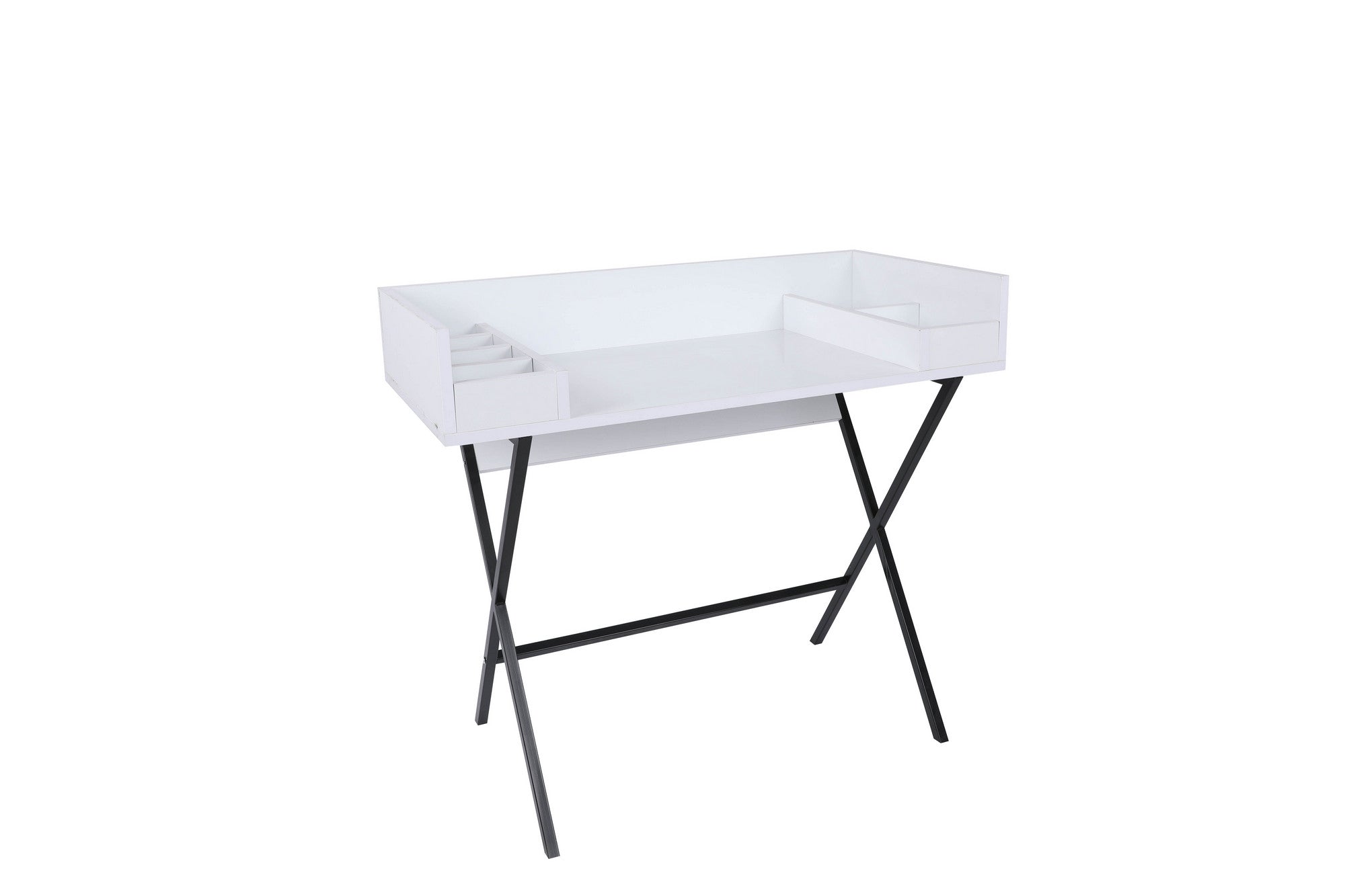 Toucador – 100 cm x 50 cm x 89 cm – Branco e Preto – Painel de partículas revestido a melamina