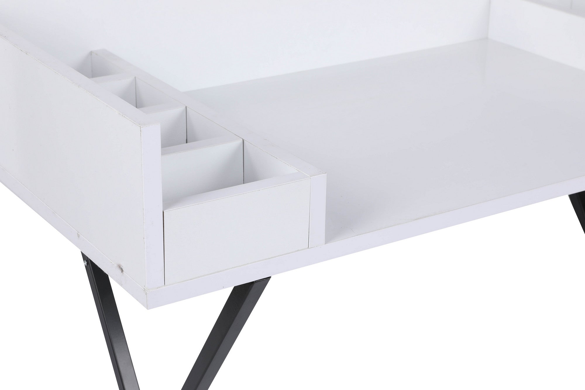 Toucador – 100 cm x 50 cm x 89 cm – Branco e Preto – Painel de partículas revestido a melamina