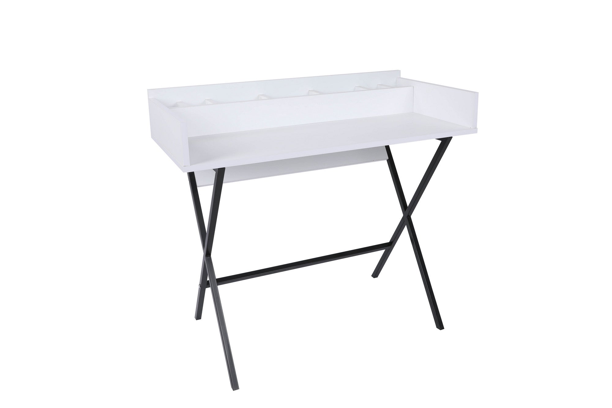 Toucador – 100 cm x 50 cm x 89 cm – Branco e Preto – Painel de partículas revestido a melamina