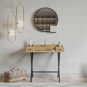 Toucador – 100 cm x 50 cm x 89 cm – Carvalho e Preto – Melamina