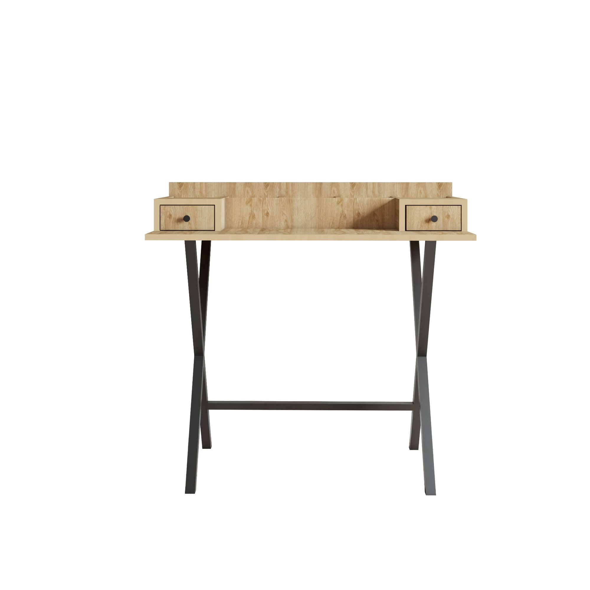 Toucador – 100 cm x 50 cm x 89 cm – Carvalho e Preto – Melamina