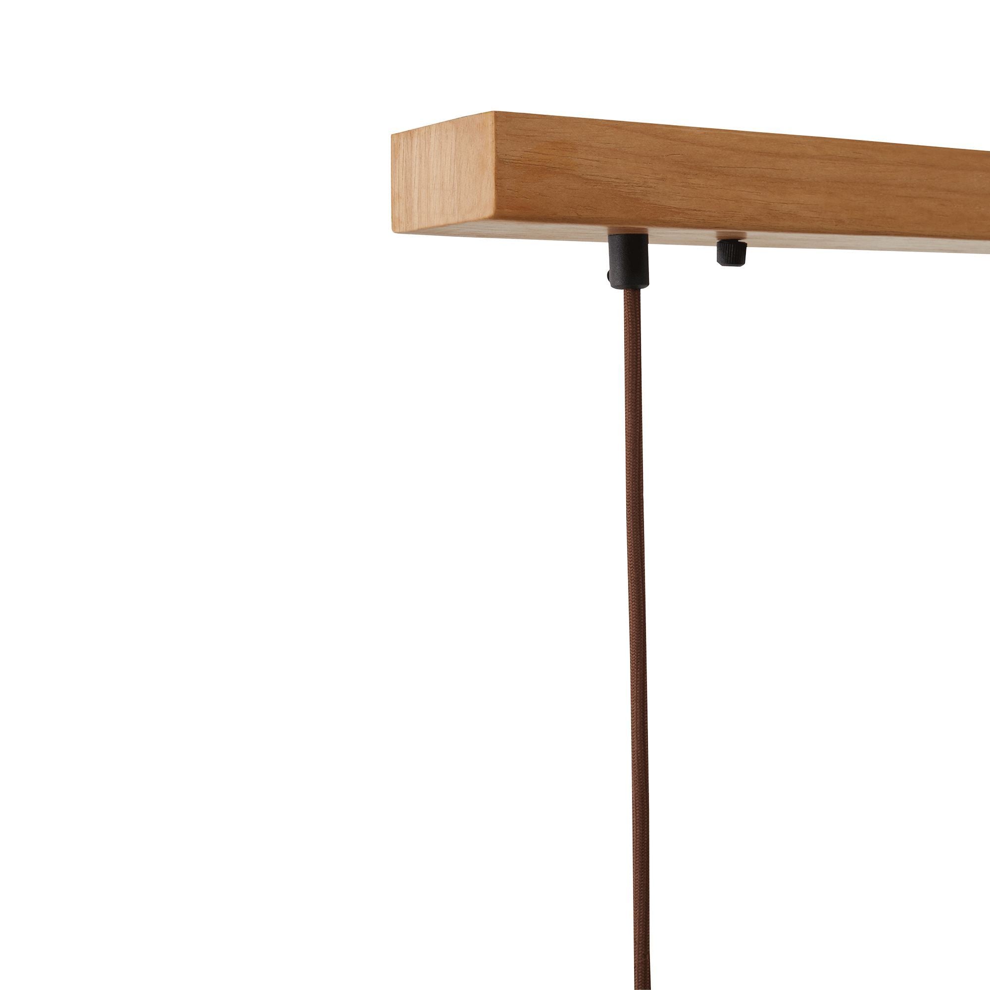 Candeeiro de Teto - 25 - 155 cm - Bege e Carvalho - Folha de Madeira, Metal