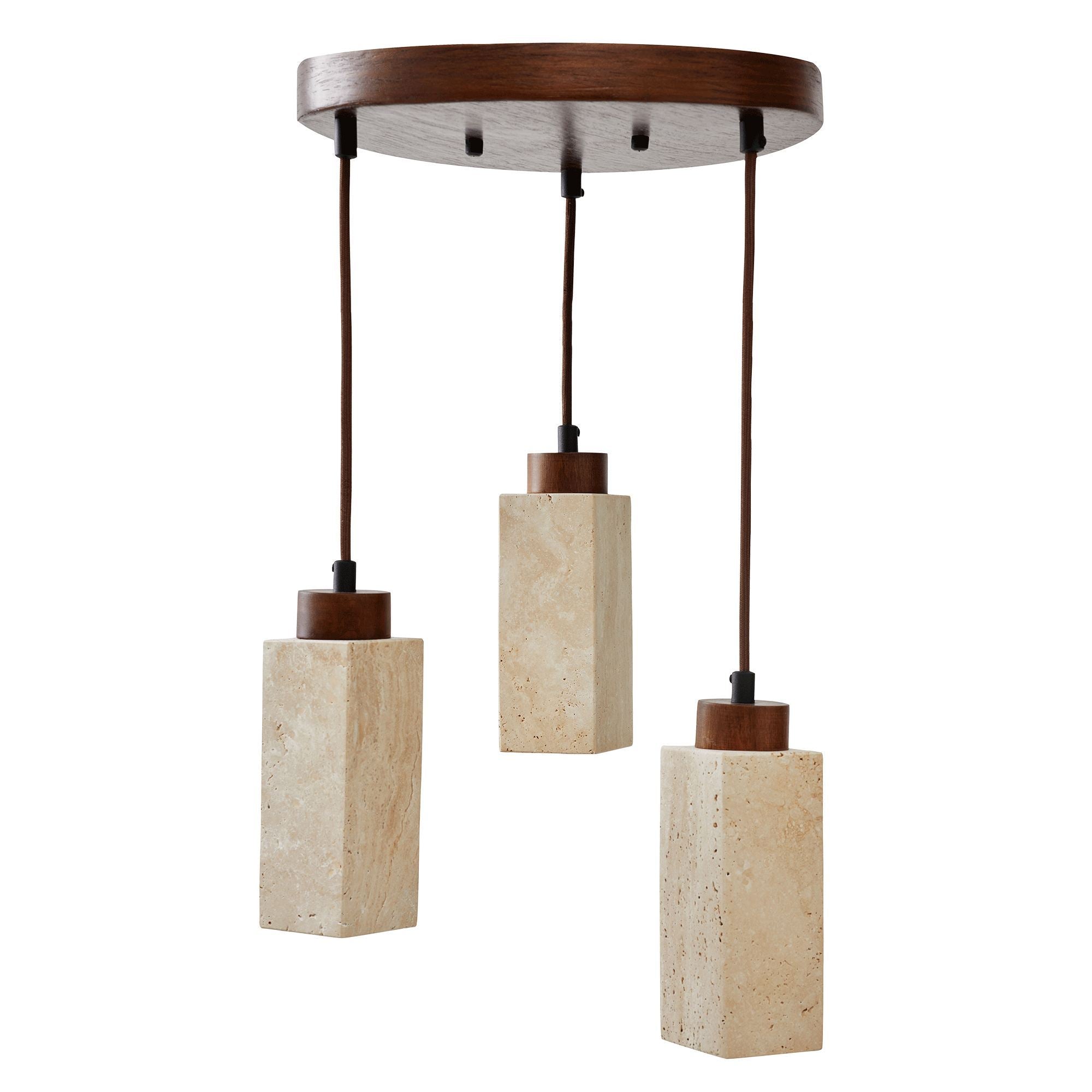 Candeeiro de Teto – 23-153 cm – Bege – Folha de Madeira e Metal