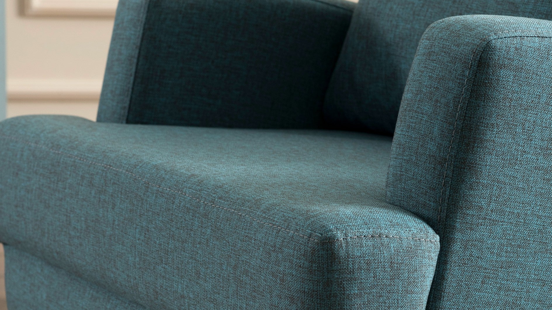 Poltrona Elegante – 76 cm L x 91 cm A x 87 cm P – Turquesa – 100% Poliéster