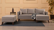 Sofá-Cama de Canto – 205 x 85 x 140 cm – Creme – 100% poliéster