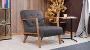 Poltrona moderna – 69x80x83 cm – Cinza escuro – Estrutura de madeira de faia