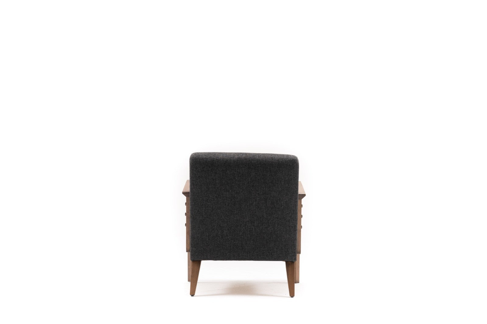 Poltrona moderna – 69x80x83 cm – Cinza escuro – Estrutura de madeira de faia