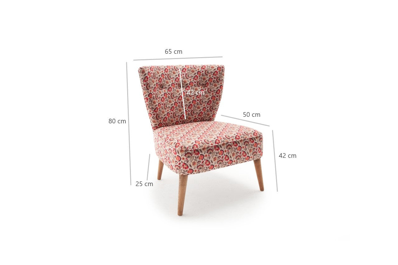 Poltrona – 65x80x65 cm – 100% Poliéster – Madeira de Carpa