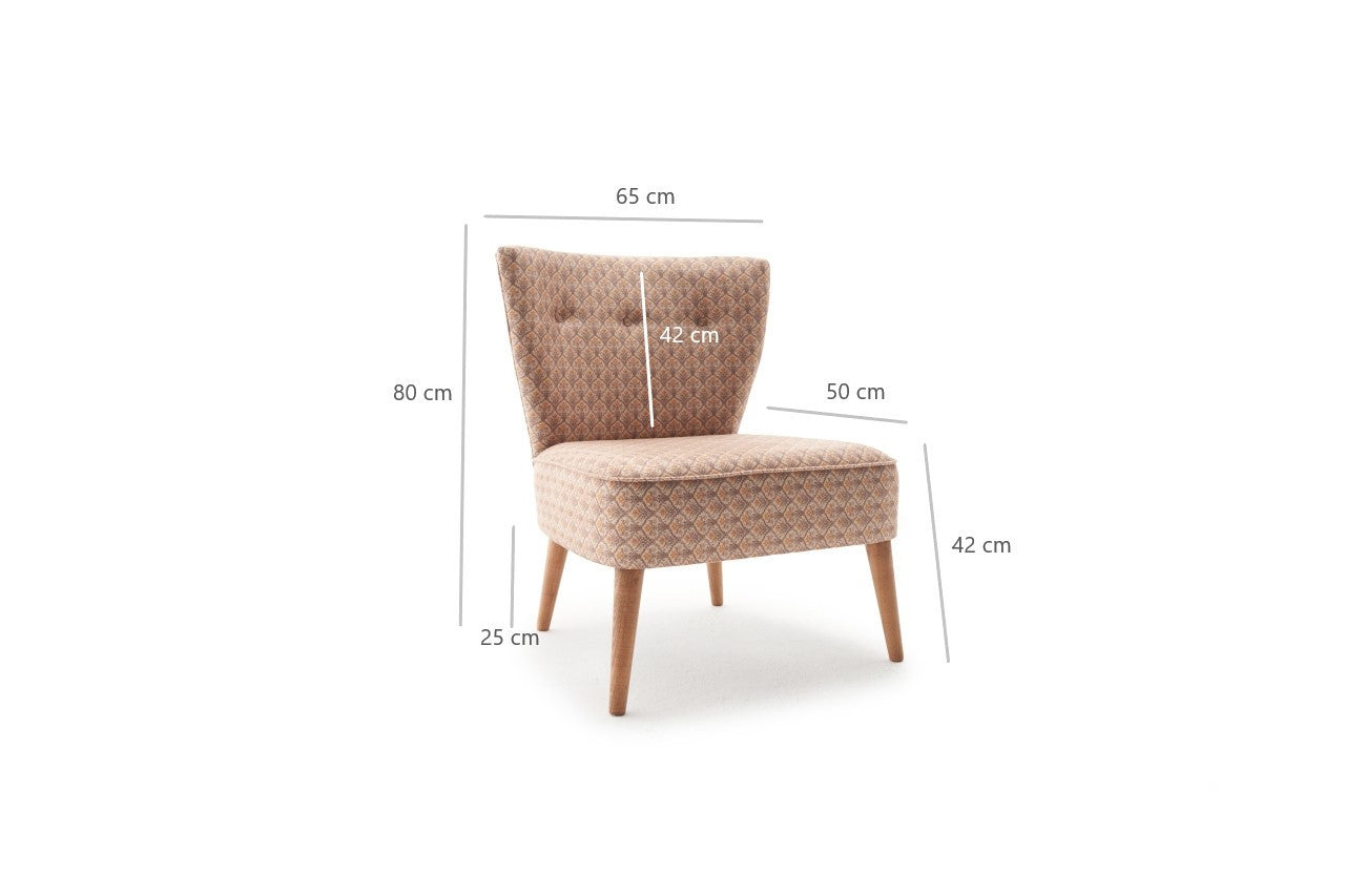 Poltrona Elegante – 65x80x65 cm – 100% Poliéster – Madeira de Carpa